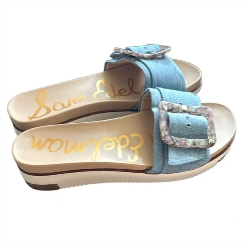 Sam Edelman Ariane Women's Blue Denim Sandals Sz 9 - Picture 5 of 5